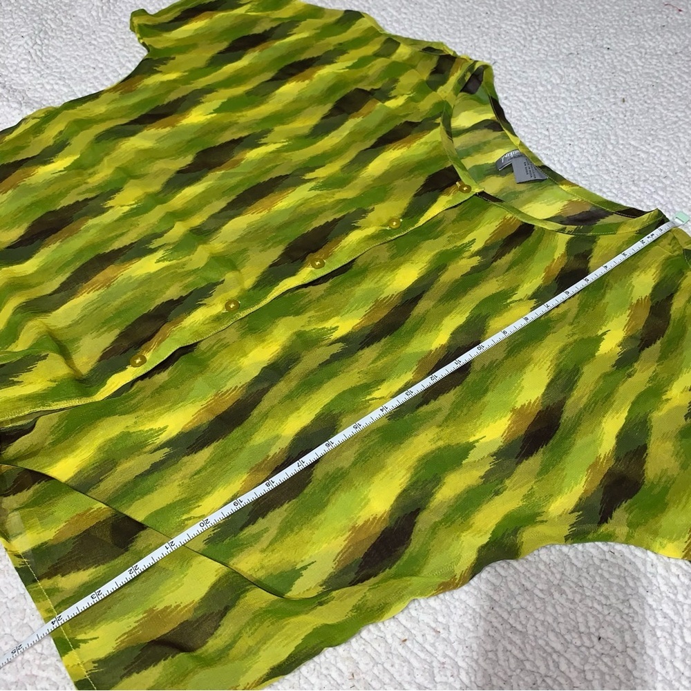 5 for $10 New Directions Weekend Multi Green Sheer Top size M - Picture 5 of 6